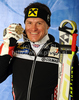 Third placed Ivica Kostelic of Croatia celebrates his medal won in Men Super G race of FIS Alpine World Ski Championships in Garmisch Partenkirchen, Germany. Men Super G race of FIS Alpine World Ski Championships was held on Wednesday, 9th of February 2011 in Garmisch-Partenkirchen, Germany. 
