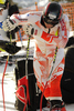 Andreas Romar of Finland before the start of training of Mens Downhill race of FIS alpine skiing World Championships in Garmisch-Partenkirchen, Germany. Training of Mens Downhill race of FIS alpine skiing World Championships, was held on Thursday, 10th of February 2011, in Garmisch-Partenkirchen, Germany.
