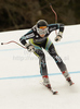 Lotte Smiseth Sejersted of Norway skiing in downhill part of Women super combined race of FIS alpine skiing World Championships in Garmisch-Partenkirchen, Germany. Super combined race of Women FIS alpine skiing World Championships, was held on Friday, 11th of February 2011, in Garmisch-Partenkirchen, Germany.
