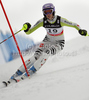Maria Riesch of Germany skiing in slalom part of Women super combined race of FIS alpine skiing World Championships in Garmisch-Partenkirchen, Germany. Super combined race of Women FIS alpine skiing World Championships, was held on Friday, 11th of February 2011, in Garmisch-Partenkirchen, Germany.
