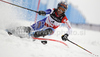 Fourth placed Dominique Gisin of Switzerland skiing in slalom part of Women super combined race of FIS alpine skiing World Championships in Garmisch-Partenkirchen, Germany. Super combined race of Women FIS alpine skiing World Championships, was held on Friday, 11th of February 2011, in Garmisch-Partenkirchen, Germany.
