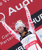 Winner Anna Fenninger of Austria celebrates her medal won in Ladies Super Combined race of FIS alpine skiing World Championships in Garmisch-Partenkirchen, Germany. Ladies Super Combined race of FIS alpine skiing World Championships, was held on Friday, 11th of February 2011, in Garmisch-Partenkirchen, Germany.
