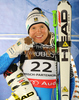 Third placed Anja Paerson of Sweden celebrates her medal won in Women super combined race of FIS alpine skiing World Championships in Garmisch-Partenkirchen, Germany. Super combined race of Women FIS alpine skiing World Championships, was held on Friday, 11th of February 2011, in Garmisch-Partenkirchen, Germany.
