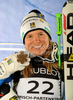 Third placed Anja Paerson of Sweden celebrates her medal won in Women super combined race of FIS alpine skiing World Championships in Garmisch-Partenkirchen, Germany. Super combined race of Women FIS alpine skiing World Championships, was held on Friday, 11th of February 2011, in Garmisch-Partenkirchen, Germany.
