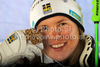 Third placed Anja Paerson of Sweden celebrates her medal won in Women super combined race of FIS alpine skiing World Championships in Garmisch-Partenkirchen, Germany. Super combined race of Women FIS alpine skiing World Championships, was held on Friday, 11th of February 2011, in Garmisch-Partenkirchen, Germany.
