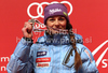 Second placed Tina Maze of Slovenia celebrates her medal won in Women super combined race of FIS alpine skiing World Championships in Garmisch-Partenkirchen, Germany. Super combined race of Women FIS alpine skiing World Championships, was held on Friday, 11th of February 2011, in Garmisch-Partenkirchen, Germany.
