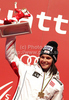 Winner Anna Fenninger of Austria celebrates her medal won in Women super combined race of FIS alpine skiing World Championships in Garmisch-Partenkirchen, Germany. Super combined race of Women FIS alpine skiing World Championships, was held on Friday, 11th of February 2011, in Garmisch-Partenkirchen, Germany.
