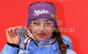Second placed Tina Maze of Slovenia celebrates her medal won in Women super combined race of FIS alpine skiing World Championships in Garmisch-Partenkirchen, Germany. Super combined race of Women FIS alpine skiing World Championships, was held on Friday, 11th of February 2011, in Garmisch-Partenkirchen, Germany.
