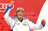 Third placed Christof Innerhofer of Italy celebrates his medal won in Men downhill race of FIS alpine skiing World Championships in Garmisch-Partenkirchen, Germany. Men downhill race of FIS alpine skiing World Championships, was held on Saturday, 12th of February 2011, in Garmisch-Partenkirchen, Germany.
