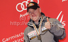 Second placed Didier Cuche of Switzerland celebrates his medal won in Men downhill race of FIS alpine skiing World Championships in Garmisch-Partenkirchen, Germany. Men downhill race of FIS alpine skiing World Championships, was held on Saturday, 12th of February 2011, in Garmisch-Partenkirchen, Germany.
