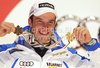 Third placed Christof Innerhofer of Italy celebrates his medal won in Men downhill race of FIS alpine skiing World Championships in Garmisch-Partenkirchen, Germany. Men downhill race of FIS alpine skiing World Championships, was held on Saturday, 12th of February 2011, in Garmisch-Partenkirchen, Germany.
