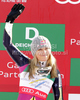 Second placed Lindsey Vonn of USA celebrates her medal won in women downhill race of FIS alpine skiing World Championships in Garmisch-Partenkirchen, Germany. Women downhill race of FIS alpine skiing World Championships, was held on Sunday, 13th of February 2011, in Garmisch-Partenkirchen, Germany.
