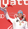 Winner Elisabeth Goergl of Austria celebrates her medal won in Women downhill race of FIS alpine skiing World Championships in Garmisch-Partenkirchen, Germany. Women downhill race of FIS alpine skiing World Championships, was held on Sunday, 13th of February 2011, in Garmisch-Partenkirchen, Germany.
