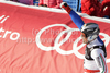 Third placed Peter Fill of Italy reacts in finish of slalom of men super combined race of FIS alpine skiing World Championships in Garmisch-Partenkirchen, Germany. Men super combined race of FIS alpine skiing World Championships, was held on Monday, 14th of February 2011, in Garmisch-Partenkirchen, Germany.
