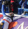 Second placed Christof Innerhofer of Italy reacts in finish of slalom of men super combined race of FIS alpine skiing World Championships in Garmisch-Partenkirchen, Germany. Men super combined race of FIS alpine skiing World Championships, was held on Monday, 14th of February 2011, in Garmisch-Partenkirchen, Germany.
