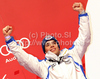 Third placed Peter Fill of Italy celebrates his medal won in men super combined race of FIS alpine skiing World Championships in Garmisch-Partenkirchen, Germany. Men super combined race of FIS alpine skiing World Championships, was held on Monday, 14th of February 2011, in Garmisch-Partenkirchen, Germany.
