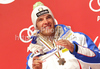 Second placed Christof Innerhofer of Italy celebrates his medal won in men super combined race of FIS alpine skiing World Championships in Garmisch-Partenkirchen, Germany. Men super combined race of FIS alpine skiing World Championships, was held on Monday, 14th of February 2011, in Garmisch-Partenkirchen, Germany.
