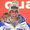 Second placed Christof Innerhofer of Italy celebrates his medal won in men super combined race of FIS alpine skiing World Championships in Garmisch-Partenkirchen, Germany. Men super combined race of FIS alpine skiing World Championships, was held on Monday, 14th of February 2011, in Garmisch-Partenkirchen, Germany.
