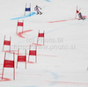 Anna Fenninger of Austria and Tessa Worley of France skiing in team race of FIS alpine skiing World Championships in Garmisch-Partenkirchen, Germany. Team race of FIS alpine skiing World Championships, was held on Wednesday, 16th of February 2011, in Garmisch-Partenkirchen, Germany.
