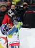 Winner Tina Maze of Slovenia reacts in finish of second run of Women giant slalom race of FIS alpine skiing World Championships in Garmisch-Partenkirchen, Germany. Women giant slalom race of FIS alpine skiing World Championships, was held on Thursday, 17th of February 2011, in Garmisch-Partenkirchen, Germany.
