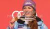 Winner Tina Maze of Slovenia celebrates her medal won in Women giant slalom race of FIS alpine skiing World Championships in Garmisch-Partenkirchen, Germany. Women giant slalom race of FIS alpine skiing World Championships, was held on Thursday, 17th of February 2011, in Garmisch-Partenkirchen, Germany.
