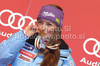 Winner Tina Maze of Slovenia celebrates her medal won in Women giant slalom race of FIS alpine skiing World Championships in Garmisch-Partenkirchen, Germany. Women giant slalom race of FIS alpine skiing World Championships, was held on Thursday, 17th of February 2011, in Garmisch-Partenkirchen, Germany.
