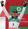 Second placed Cyprien Richard of France celebrates his medal won in Men giant slalom race of FIS alpine skiing World Championships in Garmisch-Partenkirchen, Germany. Men giant slalom race of FIS alpine skiing World Championships, was held on Friday, 18th of February 2011, in Garmisch-Partenkirchen, Germany.
