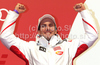 Third placed Philipp Schoerghofer of Austria celebrates his medal won in Men giant slalom race of FIS alpine skiing World Championships in Garmisch-Partenkirchen, Germany. Men giant slalom race of FIS alpine skiing World Championships, was held on Friday, 18th of February 2011, in Garmisch-Partenkirchen, Germany.
