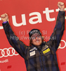 Winner Ted Ligety of USA celebrates his medal won in Men giant slalom race of FIS alpine skiing World Championships in Garmisch-Partenkirchen, Germany. Men giant slalom race of FIS alpine skiing World Championships, was held on Friday, 18th of February 2011, in Garmisch-Partenkirchen, Germany.
