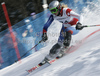 Denise Feierabend of Switzerland skiing in second run of Women slalom race of FIS alpine skiing World Championships in Garmisch-Partenkirchen, Germany. Women slalom race of FIS alpine skiing World Championships, was held on Saturday, 19th of February 2011, in Garmisch-Partenkirchen, Germany.
