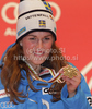 Third placed Maria Pietilae-Holmner of Sweden celebrates her medal won in Women slalom race of FIS alpine skiing World Championships in Garmisch-Partenkirchen, Germany. Women slalom race of FIS alpine skiing World Championships, was held on Saturday, 19th of February 2011, in Garmisch-Partenkirchen, Germany.
