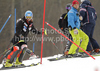 Tanja Poutiainen of Finland inspecting the course before start of first run of Women slalom race of FIS alpine skiing World Championships in Garmisch-Partenkirchen, Germany. Women slalom race of FIS alpine skiing World Championships, was held on Saturday, 19th of February 2011, in Garmisch-Partenkirchen, Germany.
