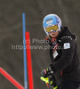 Tanja Poutiainen of Finland inspecting the course before start of first run of Women slalom race of FIS alpine skiing World Championships in Garmisch-Partenkirchen, Germany. Women slalom race of FIS alpine skiing World Championships, was held on Saturday, 19th of February 2011, in Garmisch-Partenkirchen, Germany.
