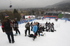 Photographers on position before start of first run of Women slalom race of FIS alpine skiing World Championships in Garmisch-Partenkirchen, Germany. Women slalom race of FIS alpine skiing World Championships, was held on Saturday, 19th of February 2011, in Garmisch-Partenkirchen, Germany.
