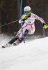 Sandrine Aubert of France skiing in first run of Women slalom race of FIS alpine skiing World Championships in Garmisch-Partenkirchen, Germany. Women slalom race of FIS alpine skiing World Championships, was held on Saturday, 19th of February 2011, in Garmisch-Partenkirchen, Germany.
