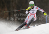 Sandrine Aubert of France skiing in first run of Women slalom race of FIS alpine skiing World Championships in Garmisch-Partenkirchen, Germany. Women slalom race of FIS alpine skiing World Championships, was held on Saturday, 19th of February 2011, in Garmisch-Partenkirchen, Germany.
