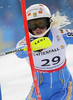 Emelie Wikstroem of Sweden skiing in first run of Women slalom race of FIS alpine skiing World Championships in Garmisch-Partenkirchen, Germany. Women slalom race of FIS alpine skiing World Championships, was held on Saturday, 19th of February 2011, in Garmisch-Partenkirchen, Germany.
