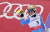 Maria Pietilae-Holmner of Sweden reacts in finish of first run of Women slalom race of FIS alpine skiing World Championships in Garmisch-Partenkirchen, Germany. Women slalom race of FIS alpine skiing World Championships, was held on Saturday, 19th of February 2011, in Garmisch-Partenkirchen, Germany.
