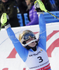 Third placed Maria Pietilae-Holmner of Sweden reacts in finish of second run of Women slalom race of FIS alpine skiing World Championships in Garmisch-Partenkirchen, Germany. Women slalom race of FIS alpine skiing World Championships, was held on Saturday, 19th of February 2011, in Garmisch-Partenkirchen, Germany.
