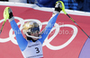 Third placed Maria Pietilae-Holmner of Sweden reacts in finish of second run of Women slalom race of FIS alpine skiing World Championships in Garmisch-Partenkirchen, Germany. Women slalom race of FIS alpine skiing World Championships, was held on Saturday, 19th of February 2011, in Garmisch-Partenkirchen, Germany.

