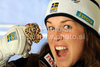 Third placed Maria Pietilae-Holmner of Sweden celebrates her medal won in Women slalom race of FIS alpine skiing World Championships in Garmisch-Partenkirchen, Germany. Women slalom race of FIS alpine skiing World Championships, was held on Saturday, 19th of February 2011, in Garmisch-Partenkirchen, Germany.
