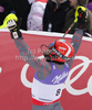 Fifth placed Julien Cousineau of Canada reacts in finish of second run of Men slalom race of FIS alpine skiing World Championships in Garmisch-Partenkirchen, Germany. Men slalom race of FIS alpine skiing World Championships, was held on Sunday, 20th of February 2011, in Garmisch-Partenkirchen, Germany.
