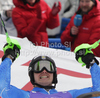 Second placed Jens Byggmark of Sweden reacts in finish of second run of Men slalom race of FIS alpine skiing World Championships in Garmisch-Partenkirchen, Germany. Men slalom race of FIS alpine skiing World Championships, was held on Sunday, 20th of February 2011, in Garmisch-Partenkirchen, Germany.
