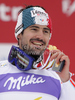 Winner Jean-Baptiste Grange of France celebrates his medal won in Men slalom race of FIS alpine skiing World Championships in Garmisch-Partenkirchen, Germany. Men slalom race of FIS alpine skiing World Championships, was held on Sunday, 20th of February 2011, in Garmisch-Partenkirchen, Germany.
