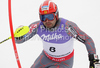 Julien Cousineau of Canada skiing in first run of Men slalom race of FIS alpine skiing World Championships in Garmisch-Partenkirchen, Germany. Men slalom race of FIS alpine skiing World Championships, was held on Sunday, 20th of February 2011, in Garmisch-Partenkirchen, Germany.
