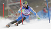 Axel Baeck of Sweden skiing in first run of Men slalom race of FIS alpine skiing World Championships in Garmisch-Partenkirchen, Germany. Men slalom race of FIS alpine skiing World Championships, was held on Sunday, 20th of February 2011, in Garmisch-Partenkirchen, Germany.
