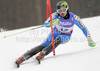 Axel Baeck of Sweden skiing in first run of Men slalom race of FIS alpine skiing World Championships in Garmisch-Partenkirchen, Germany. Men slalom race of FIS alpine skiing World Championships, was held on Sunday, 20th of February 2011, in Garmisch-Partenkirchen, Germany.
