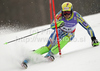 Mitja Valencic of Slovenia skiing in first run of Men slalom race of FIS alpine skiing World Championships in Garmisch-Partenkirchen, Germany. Men slalom race of FIS alpine skiing World Championships, was held on Sunday, 20th of February 2011, in Garmisch-Partenkirchen, Germany.
