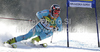 Iver Bjerkestrand of Norway skiing in first run of Men giant slalom race of Audi FIS alpine skiing World Cup 2010-2011 in Kranjska Gora, Slovenia. Men giant slalom race of FIS alpine skiing World Championships, was held on Saturday, 5th of March 2011, in Kranjska Gora, Slovenia.
