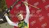 Second placed Alexis Pinturault of France celebrates his medal won in Men giant slalom race of Audi FIS alpine skiing World Cup 2010-2011 in Kranjska Gora, Slovenia. Men giant slalom race of FIS alpine skiing World Championships, was held on Saturday, 5th of March 2011, in Kranjska Gora, Slovenia.
